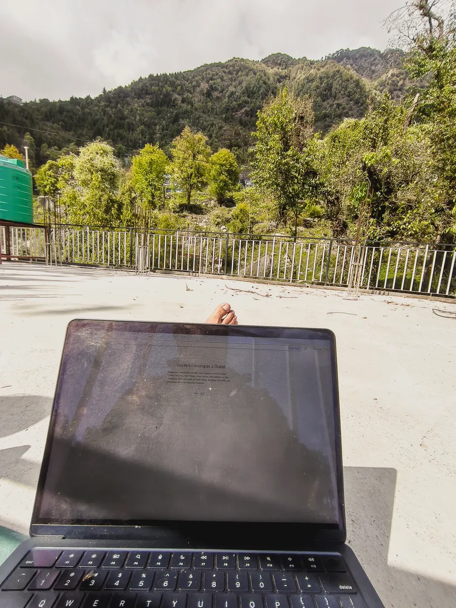 Laptop open, road still calling